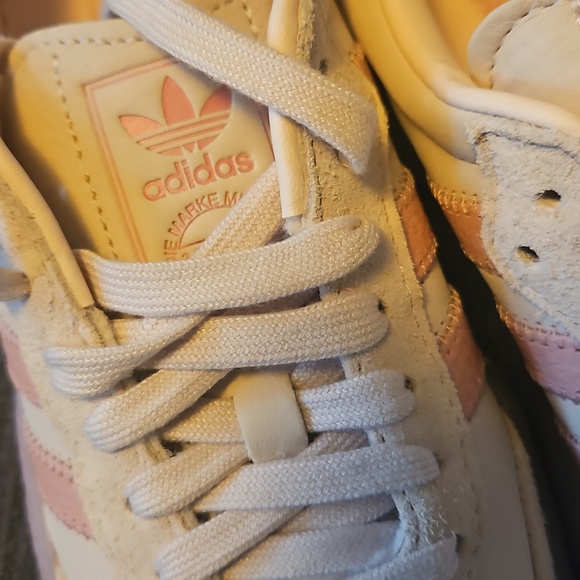adidas Cream and Pink Retro Samba Sneakers - Picture 3 of 5